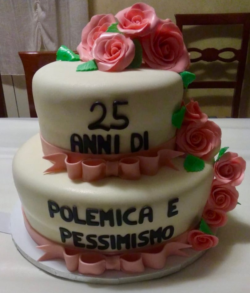 Torta 2 Piani Bianca Rosa Salmone Rose 25 Anniversario