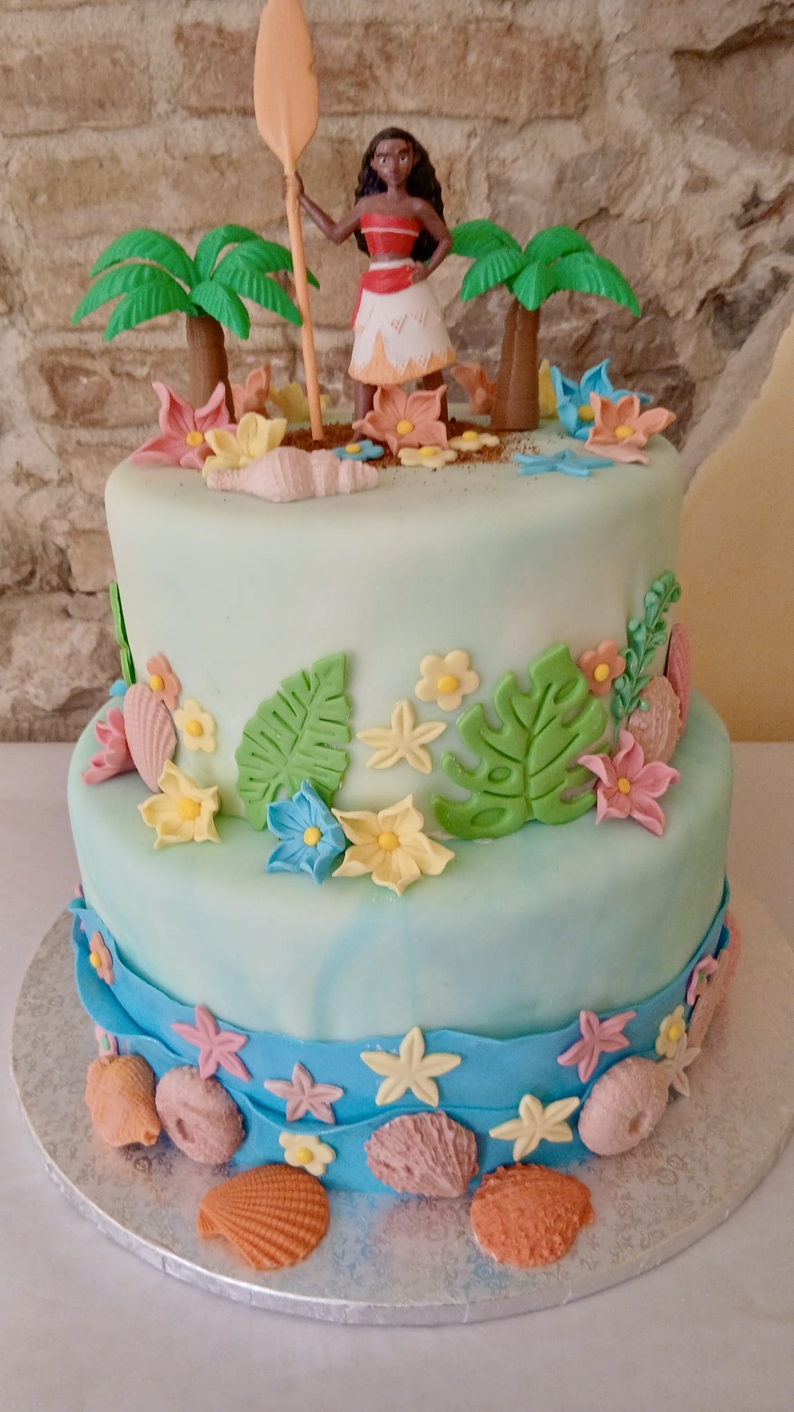 Torta 2 Piani Moana Azzurra Tropicale