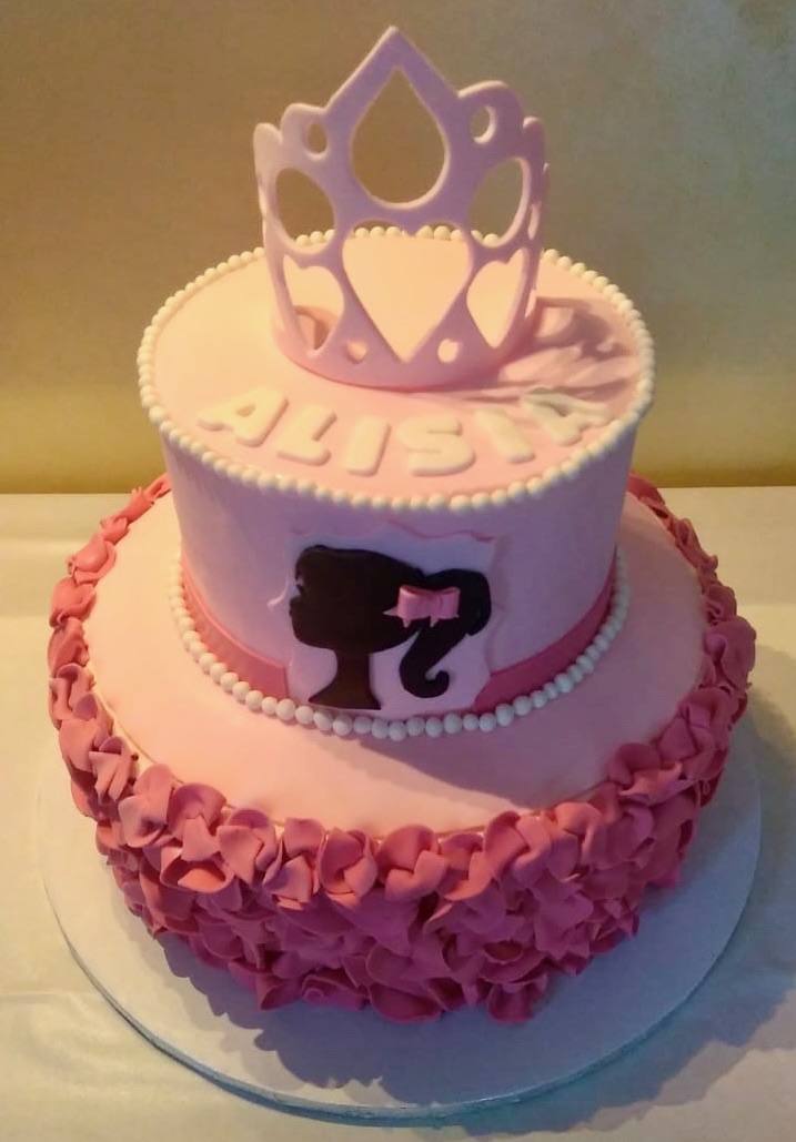 Torta 2 Piani Rosa Barbie Corona Alisa