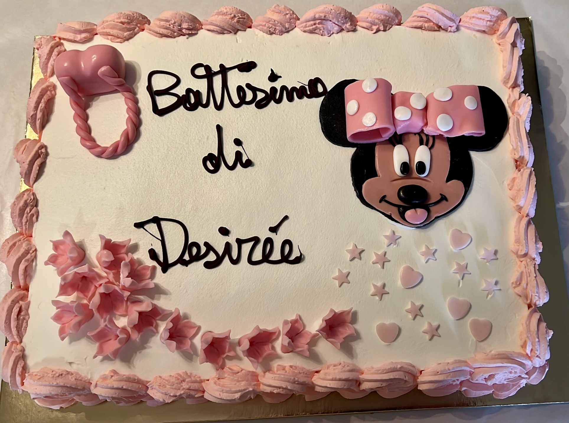 Torta Battesimo Minnie Rosa Desiree