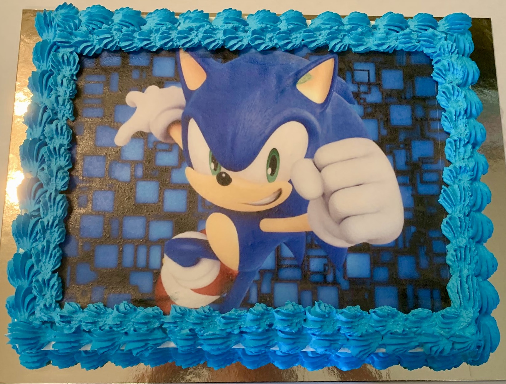 Torta Cialda Sonic Azzurra