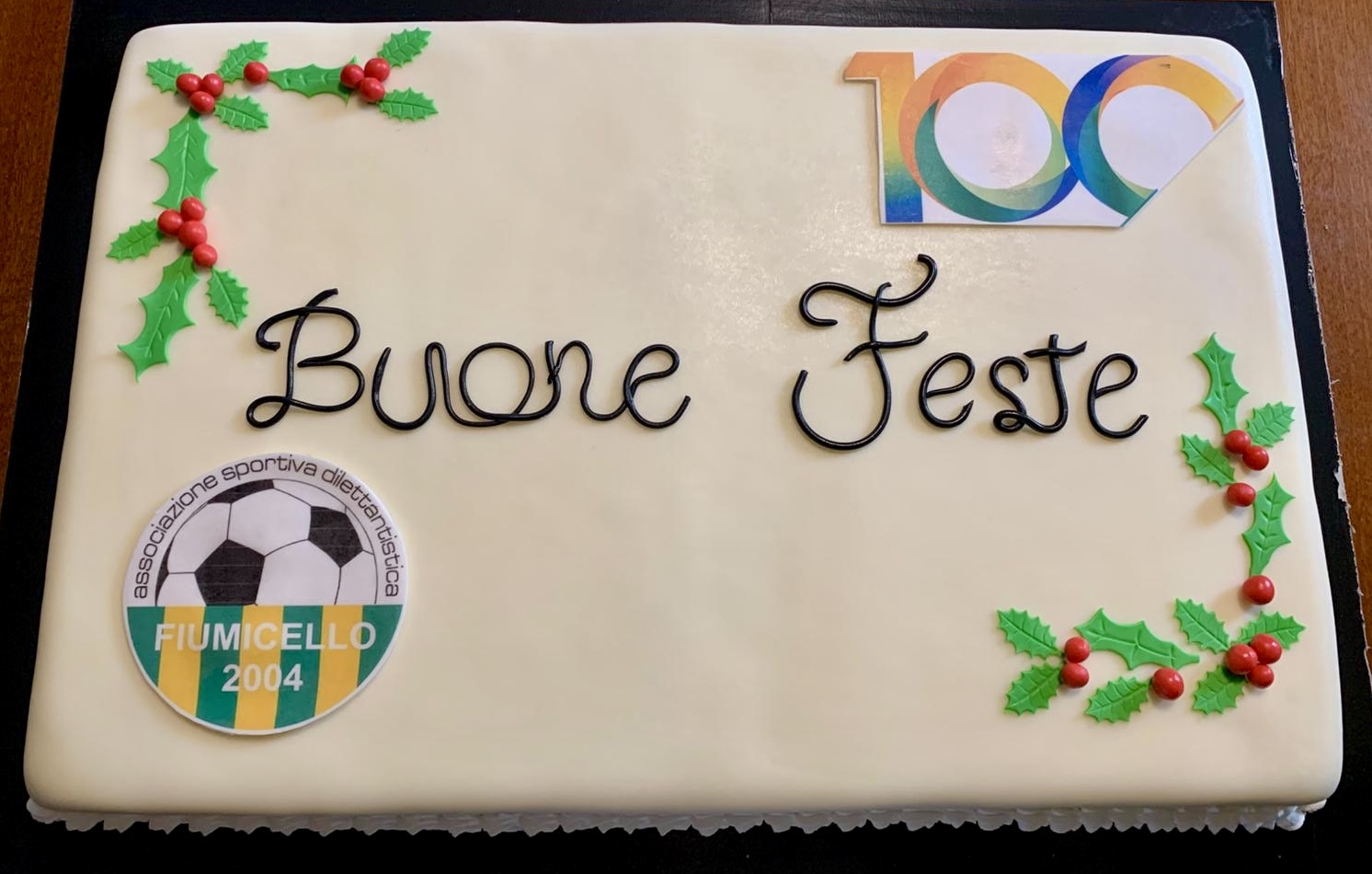 Torta Buone Feste Calcio Fiumicello Agrifoglio