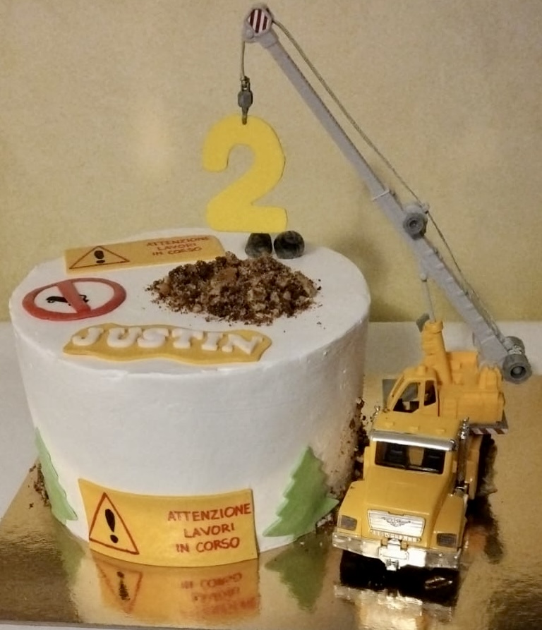 Torta Cantiere Gru Justin 2 Anni Lavori Corso