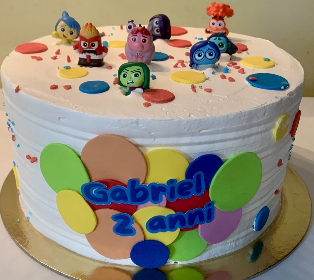 Torta Inside Out Gabriel 2 Anni Emozioni Bianca