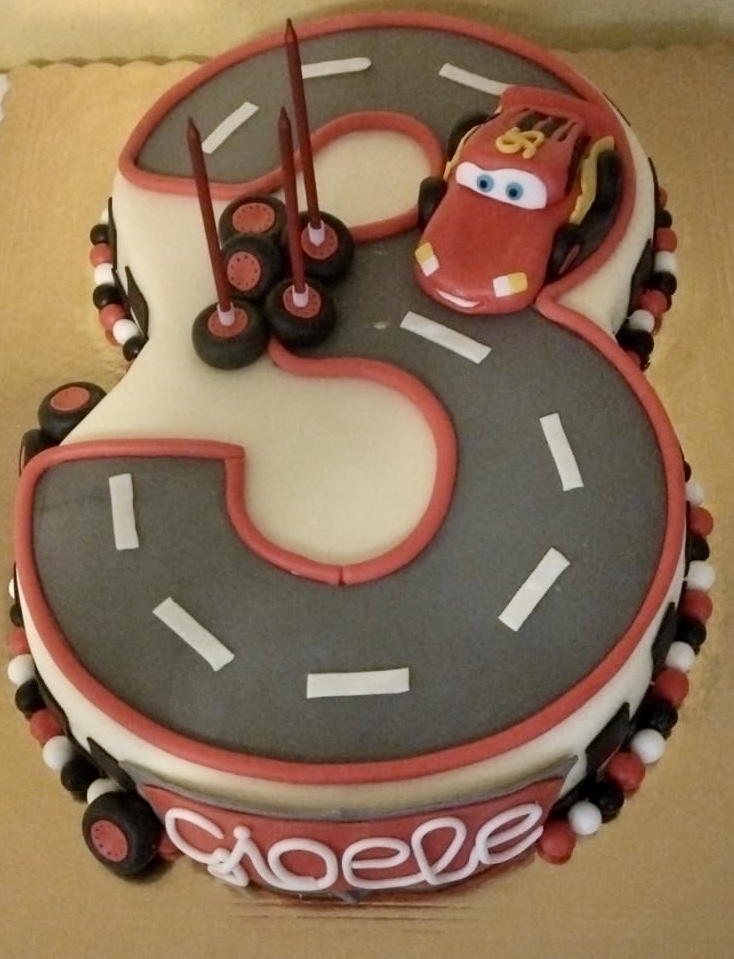 Torta Numero 3 Cars Saetta Mcqueen Gioele