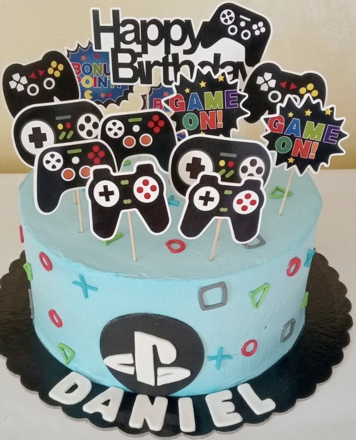 Torta Playstation Game On Daniel Azzurra