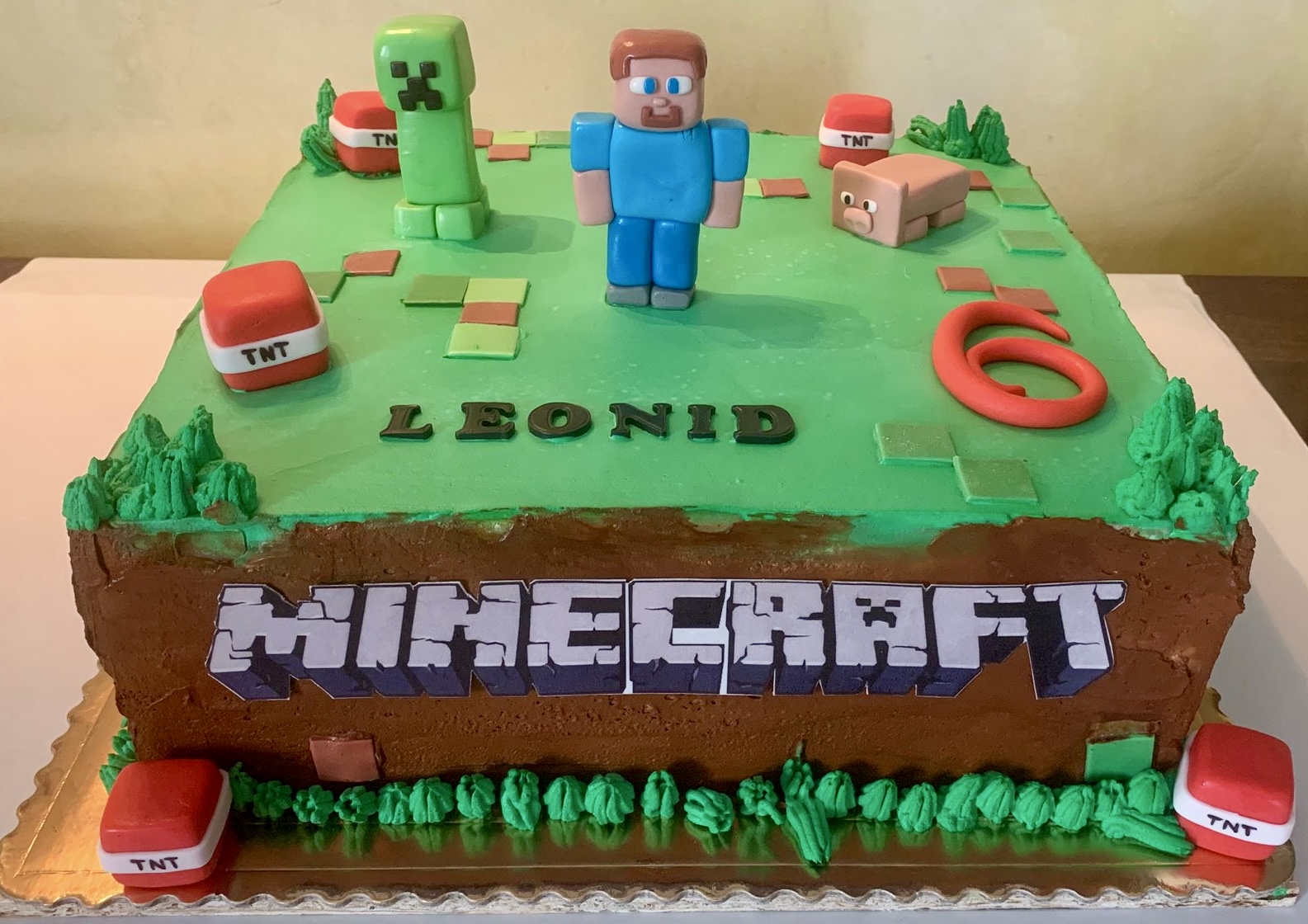 Torta Quadrata Minecraft Verde Marrone Leonid 6