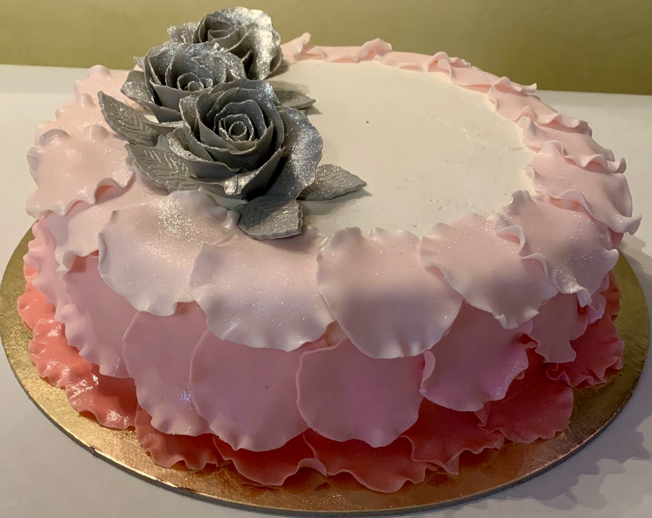 Torta Rosa Ruffle Rose Argento