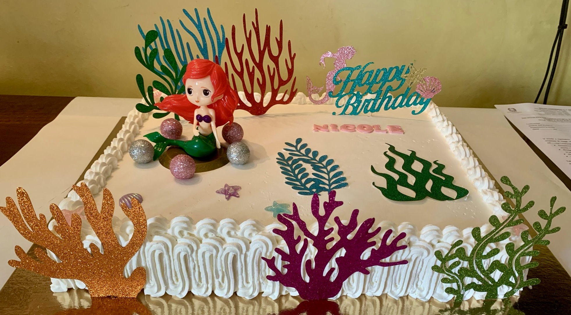 Torta Sirenetta Ariel Nicole Mare Coralli