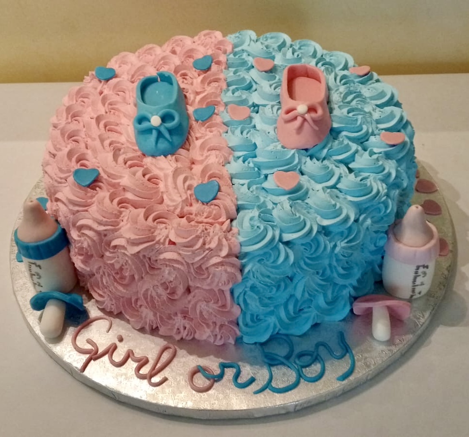 Torta Gender Reveal Rosa Azzurra Roselline Girl Or Boy