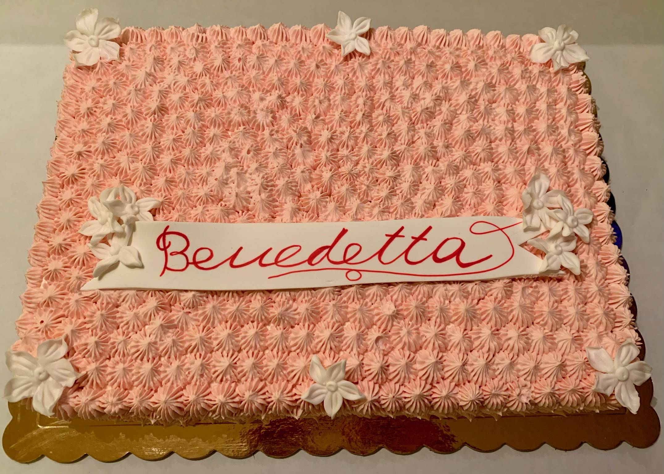 Torta Rettangolare Rosa Stelle Benedetta