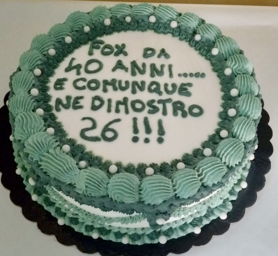 Torta Verde Salvia Scritta Fox 40